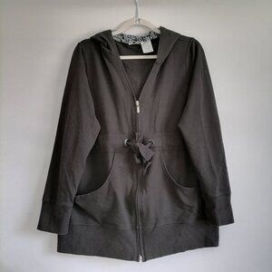 Danskin Now Womens Black Long Sleeve Full Zip Pocket Hooded Jacket Size X-Large